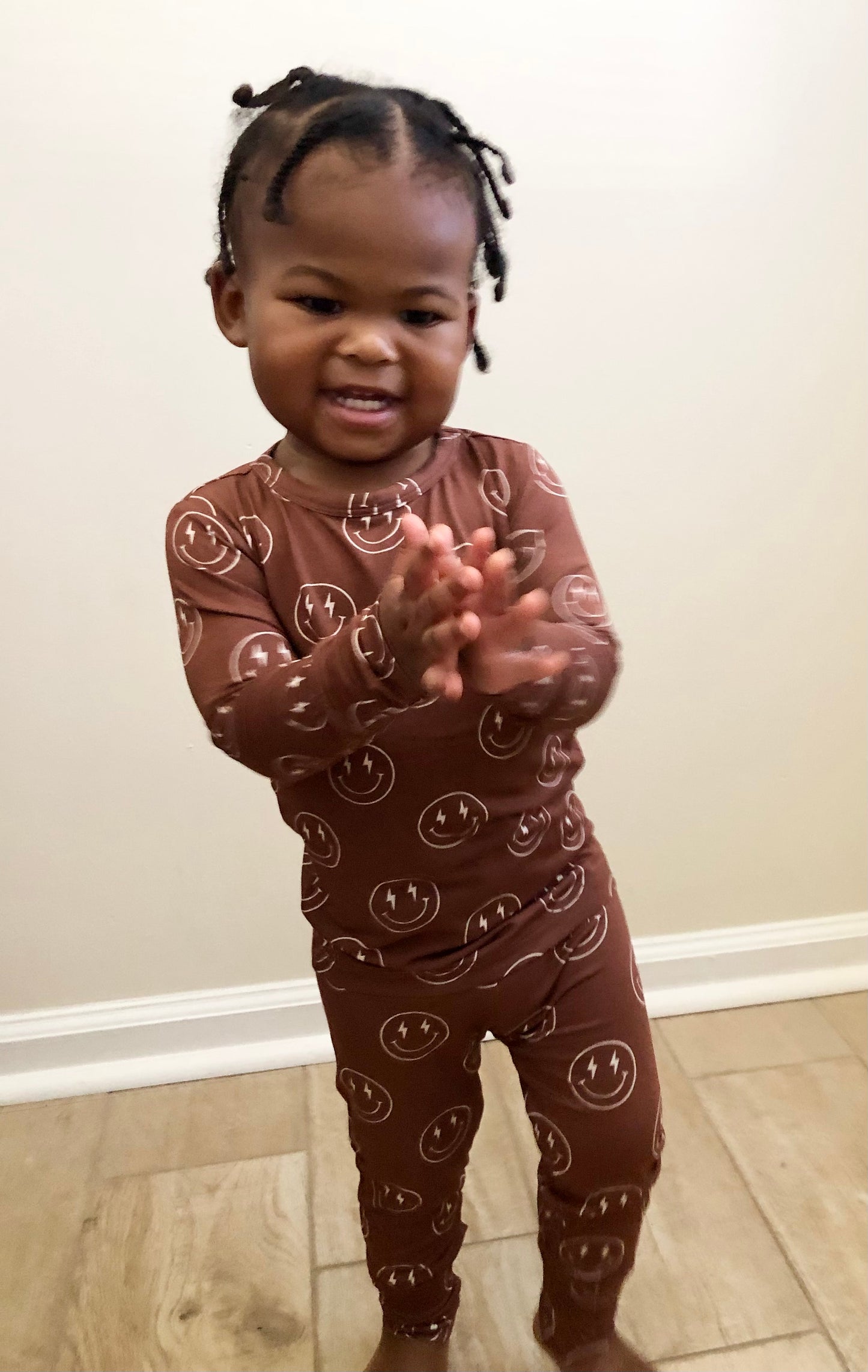 Smile Lightning Two Piece Bamboo Pajamas