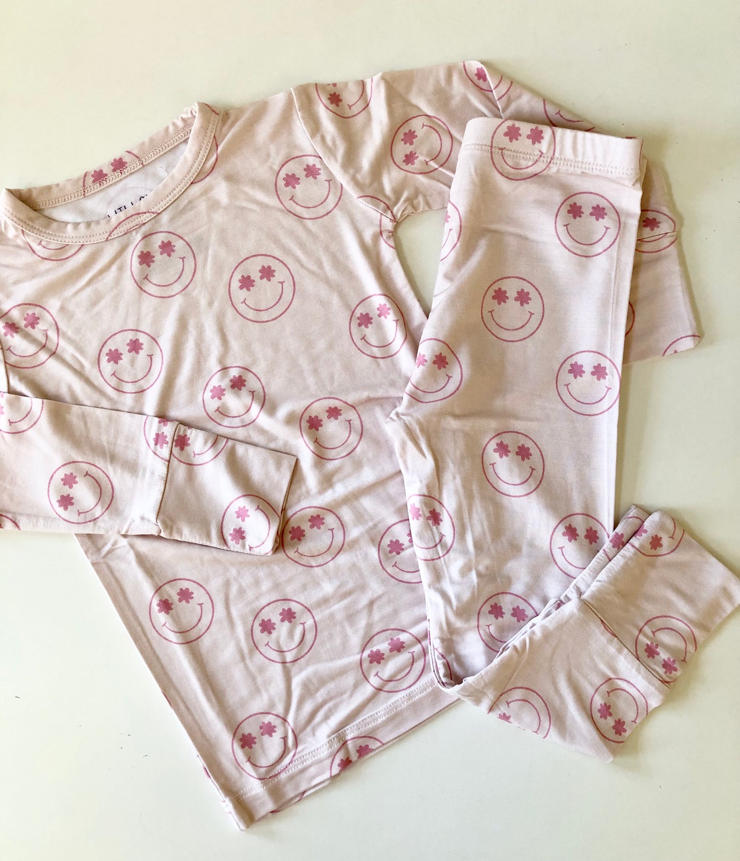 Smile Flower Two Piece Bamboo Pajamas
