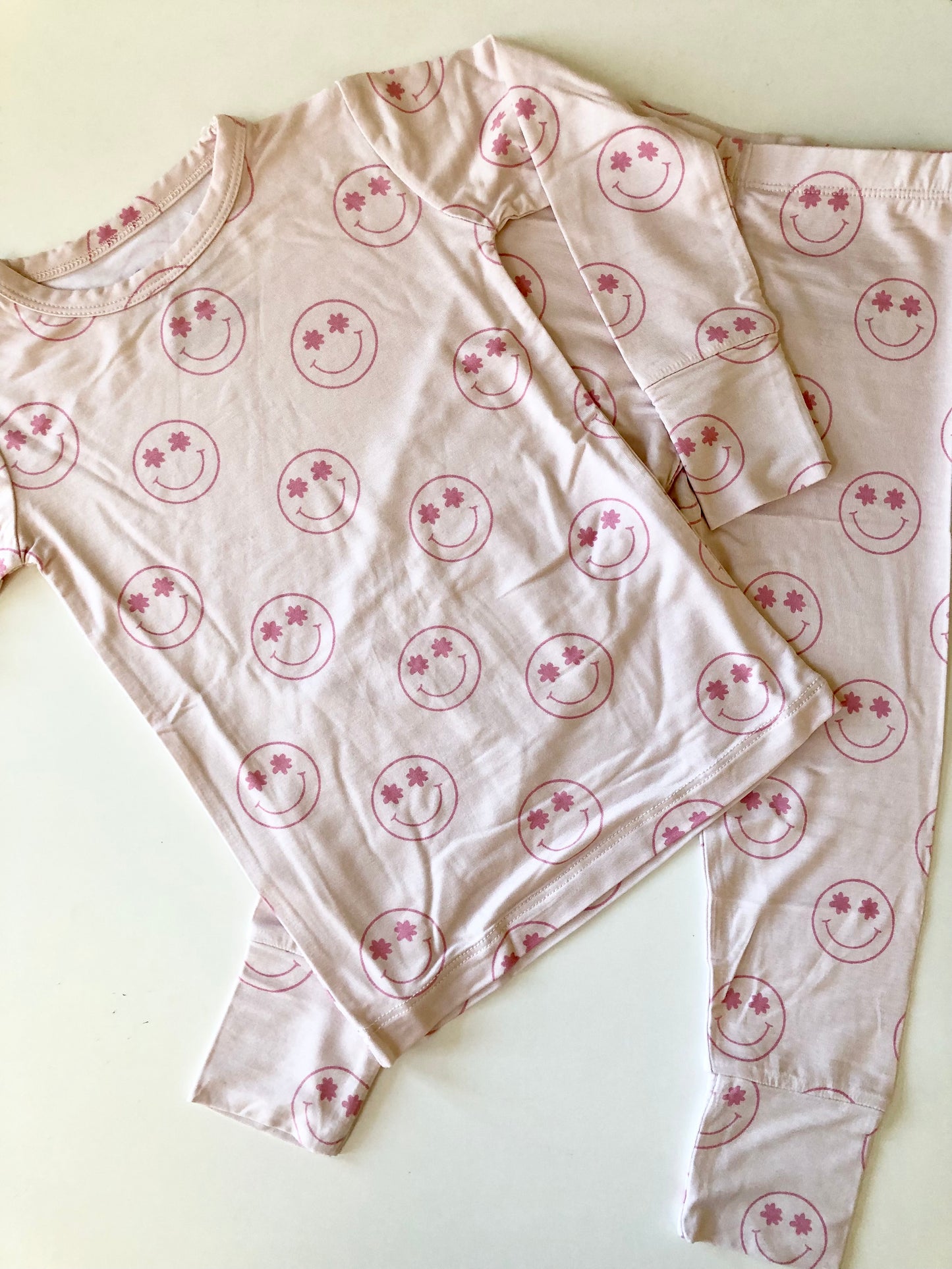Smile Flower Two Piece Bamboo Pajamas