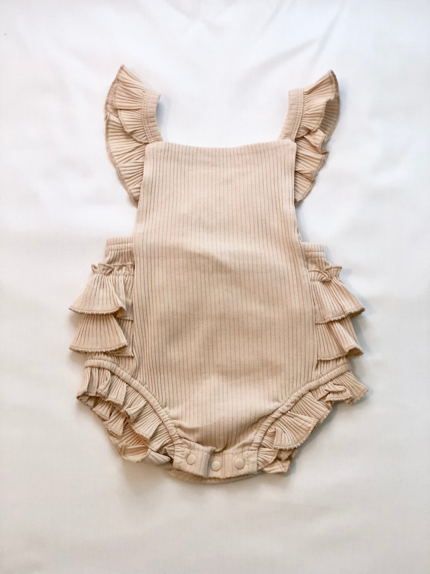 Beige Ruffle Romper