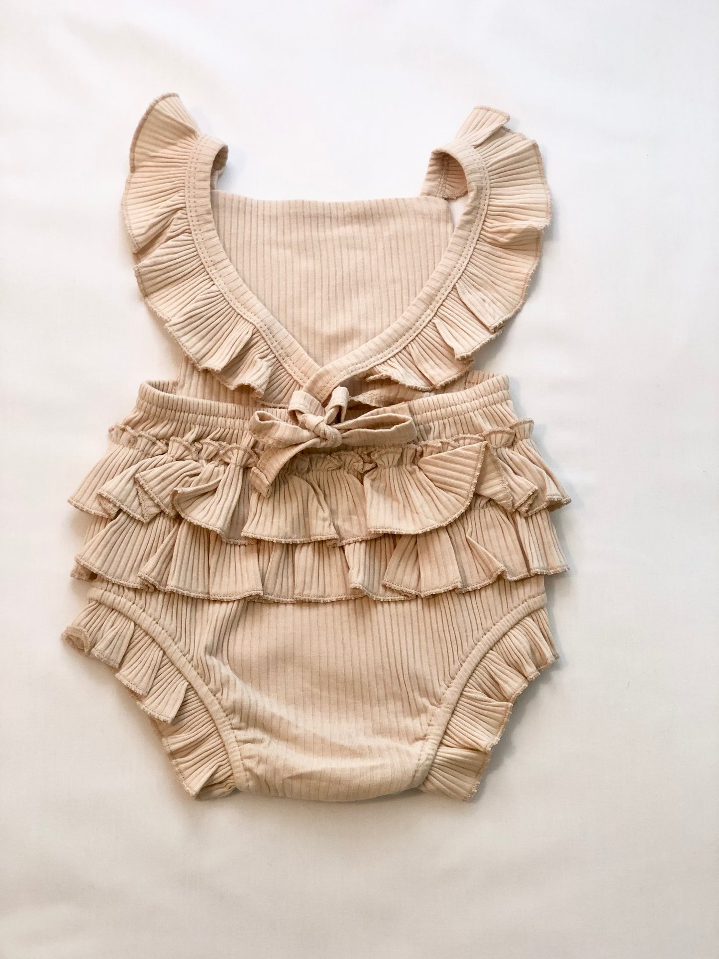 Beige Ruffle Romper