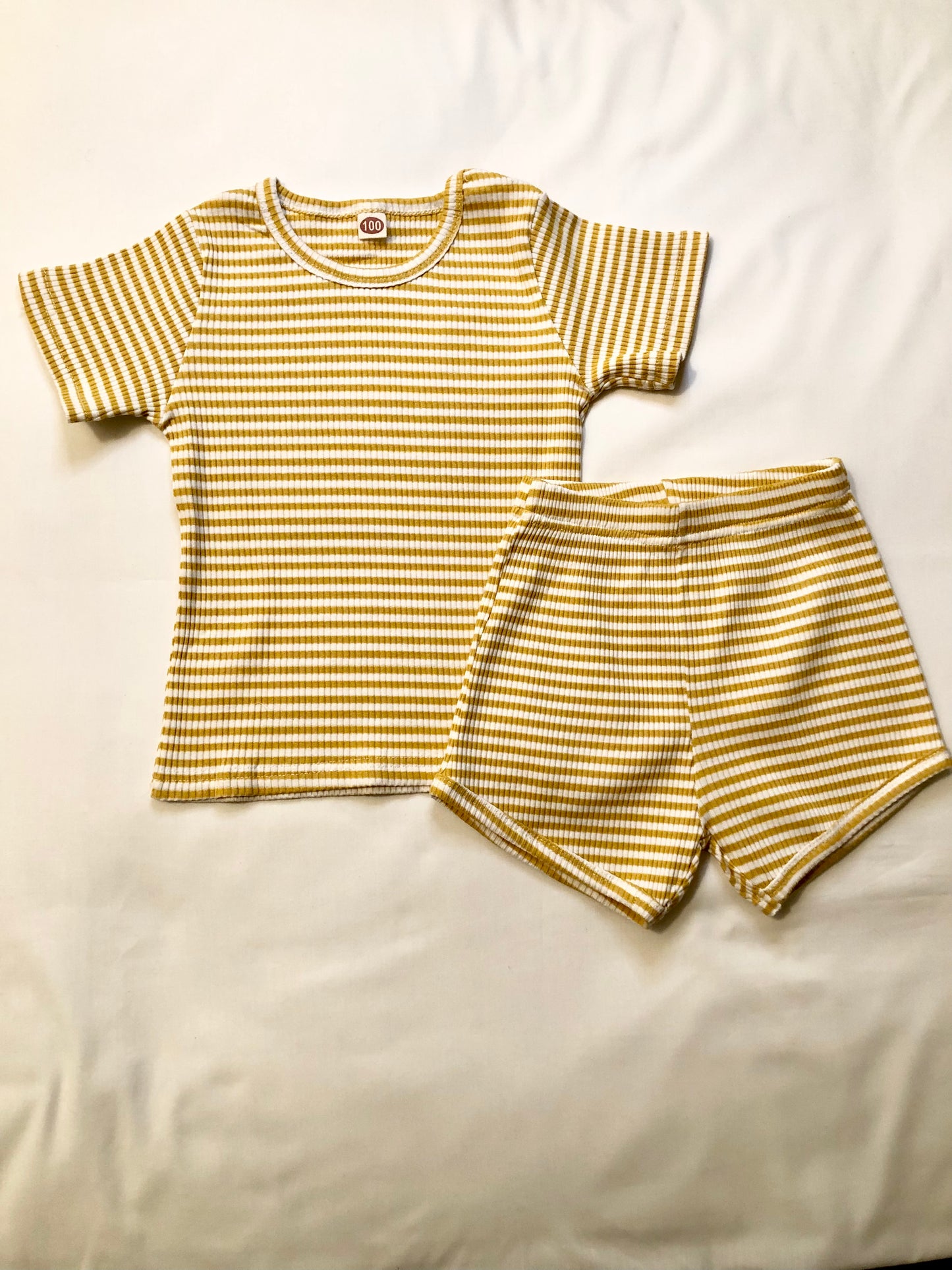 Yellow and White Stripe Set